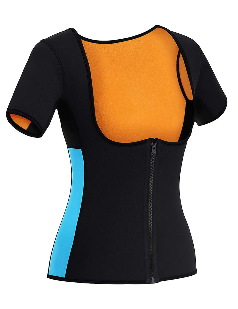 NonEcho Women Sauna Body Shaper Sweat Suit Sleeve Spa Cami Hot Neoprene Slimming Workout Vest Waist Trainer Top Black Medium - BeesActive Australia