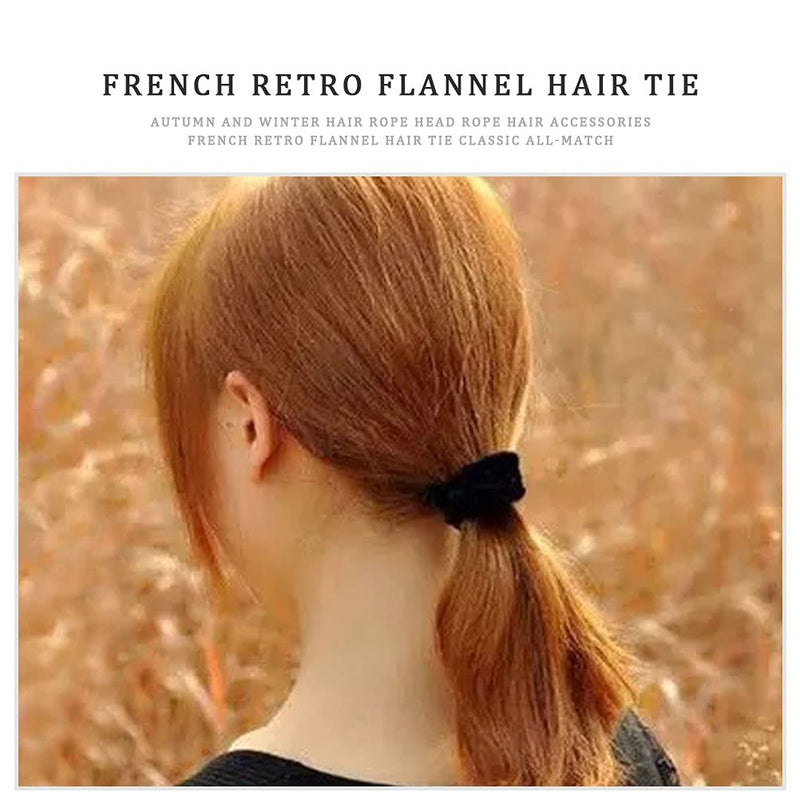 Lanjue 12pcs Fabric Scrunchies Hair Elastics Ties，Black Hair Scrunchies Elastic Hair Ties Women Accessories - BeesActive Australia
