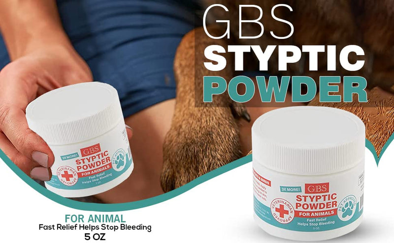 G.B.S GBS Styptic Powder for Animals 5 oz Dogs, Cats & Birds Cutting Nails - Stop Bleeding Styptic Clotting Blood Powder – Easy to Apply 3X More - BeesActive Australia