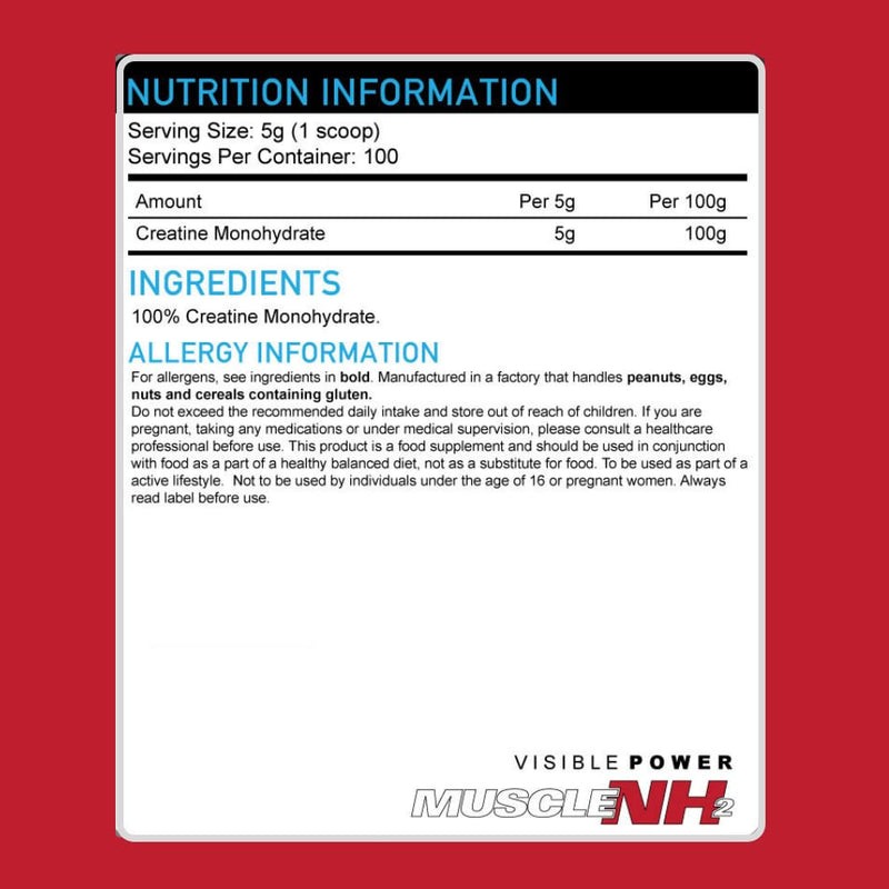 Muscle NH2 100% Pure Creatine Monohydrate Powder Supports Increase Size Strength and Physical Performance, Unflavoured, 200g, 40 Servings (Pack of 1) - BeesActive Australia
