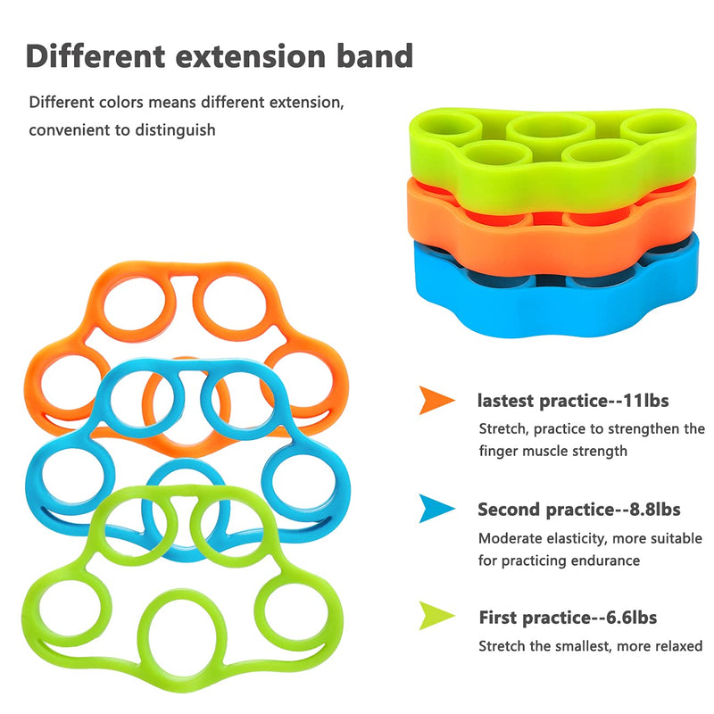 Hand Grip Strengthener Kit with Finger Exerciser, Finger Stretchers, Adjustable Hand Gripper and Exercise Rings, Strength Trainer for Athletes, Pianists, Guitar and Therapy - BeesActive Australia