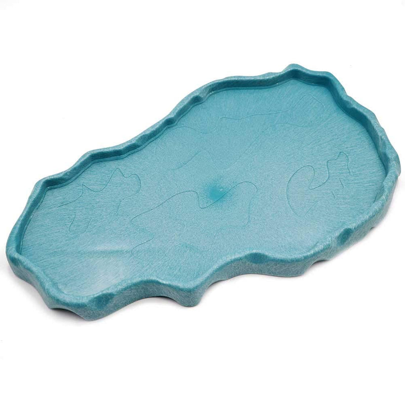 MACGOAL Reptile Food and Water Bowl Dish Reptile Food Dish Large Tortoise Water Bowl for Turtle Lizard Snake Gecko Ball Python Blue - BeesActive Australia