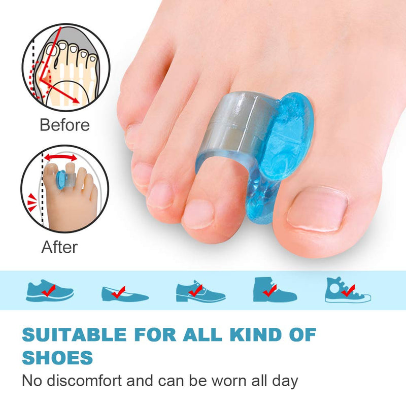 Sumiwish 10 Pack Big Toe Separators, Silicone Toe Spacers for Overlapping Toes, Bunion Correctors for Bunion Pain Relief 02 Blue - BeesActive Australia