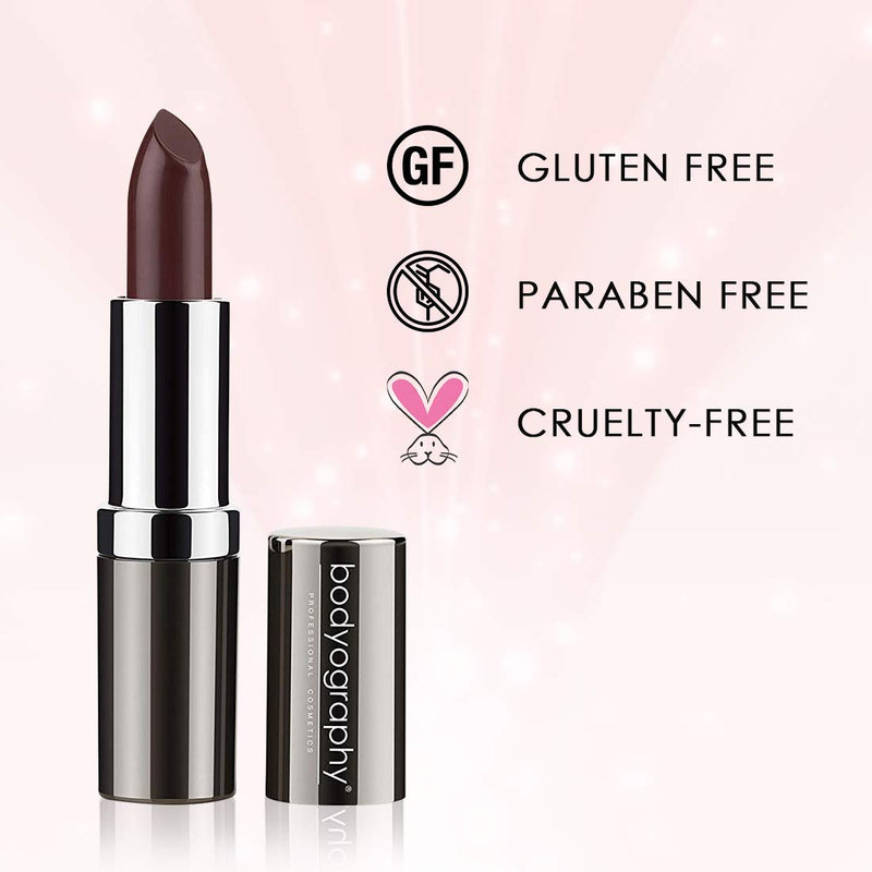 Bodyography Moisturizing Lipstick Long-Wearing and Hydrating With Aloe Vera Extract (Seductress, Dark Brown Cream) - BeesActive Australia