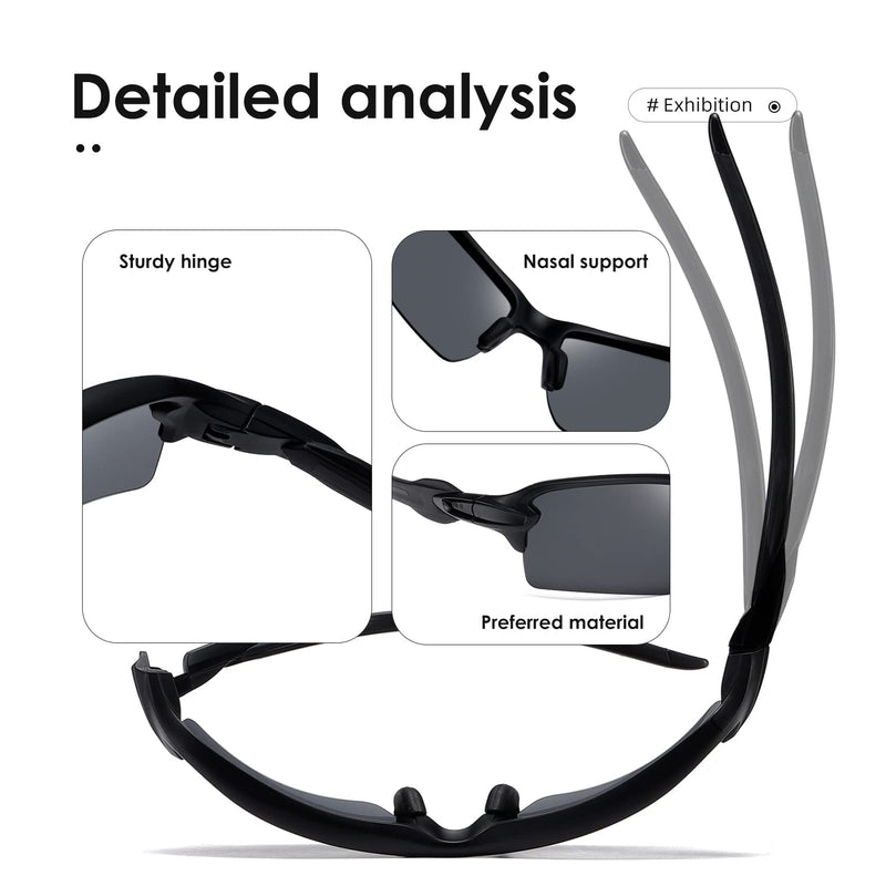 kimorn Polarized Sports Sunglasses for Men Womens Baseball Fishing Cycling Running Golf Motorcycle Wrap Around Glasses K1463 Matte Black Frame Gray Lens - BeesActive Australia