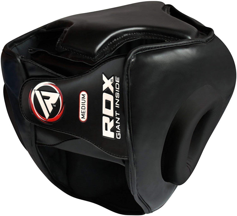 [AUSTRALIA] - RDX Headguard for Boxing, MMA Training - Head Guard with Removable Face Grill, Cheeks, Ear, Mouth Protection-Headgear for Muay Thai, Grappling, Sparring, Kickboxing, Karate, Taekwondo, Martial Arts Black Medium 