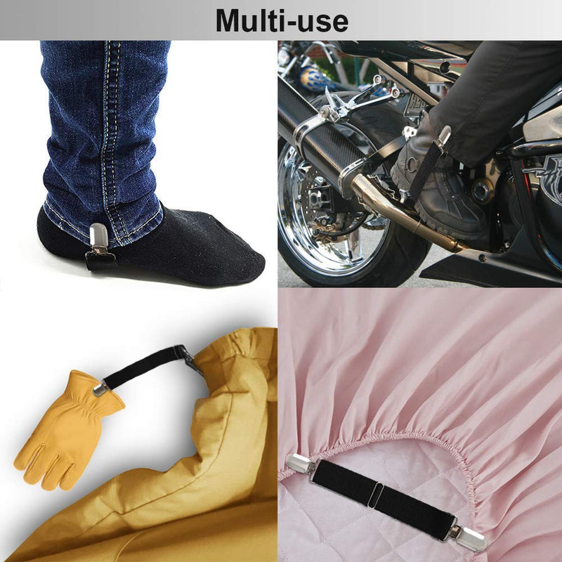Boncas Improved Adjustable Elastic Boot Clips Boot Straps Pant Clips Stirrups Leg Straps Keeping Your Pants Tucked Biker 4.7" -9" - BeesActive Australia