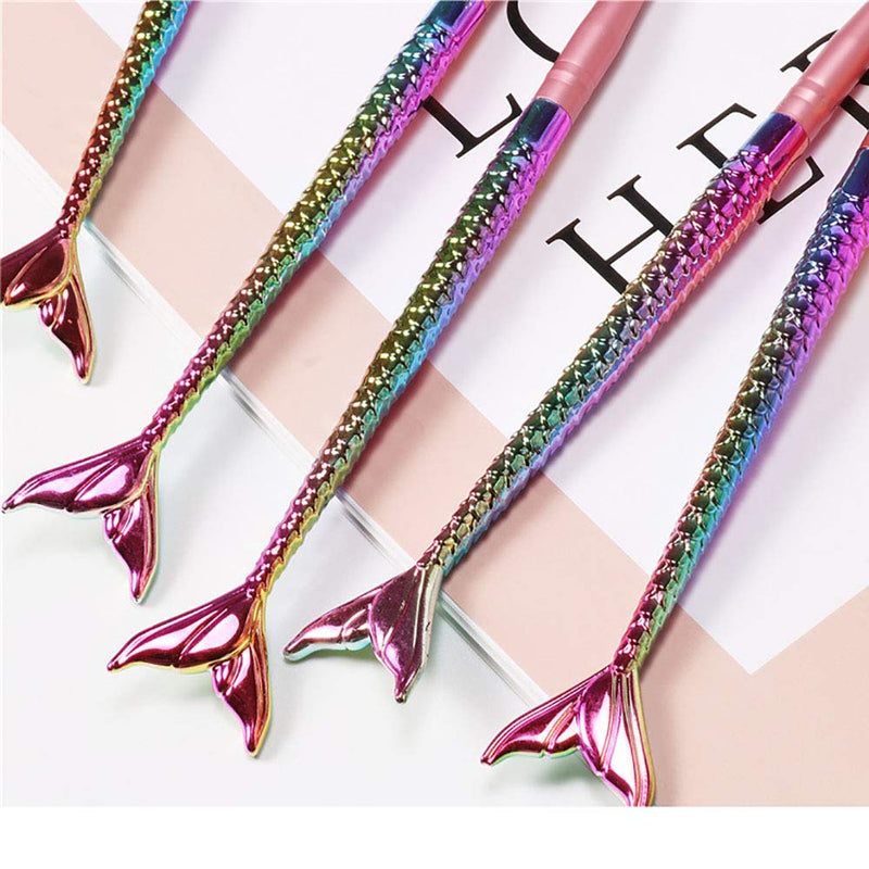 SILPECWEE 5Pcs Acrylic Nail Art Brush Set Mermaid Handle Nail Flower Painting Pen Nail Gradient Brushes UV Gel Builder Manicure DIY Tools NO1 - BeesActive Australia