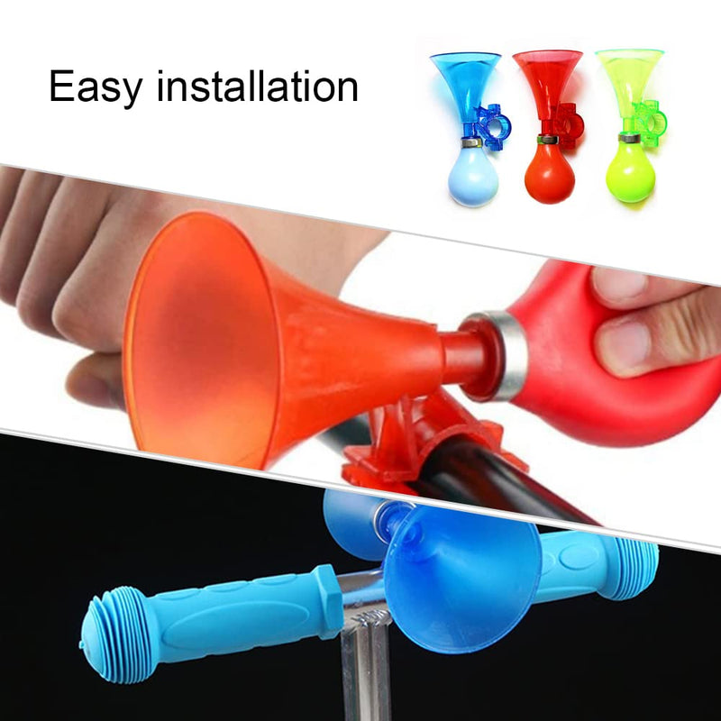 MAFLEN 3 Piece Manually Bike Bugle Loudspeaker Siren Hooter Snail Air Horn Cycle Hooter for Children Bikes - BeesActive Australia