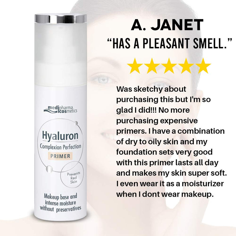 MediPharma Cosmetics Hyaluron Booster Tint Perfection Primer - Provides Even Complexion & Moisture - Reduces Wrinkles & Pores - Suitable For All Skin Types - 30 ML - BeesActive Australia