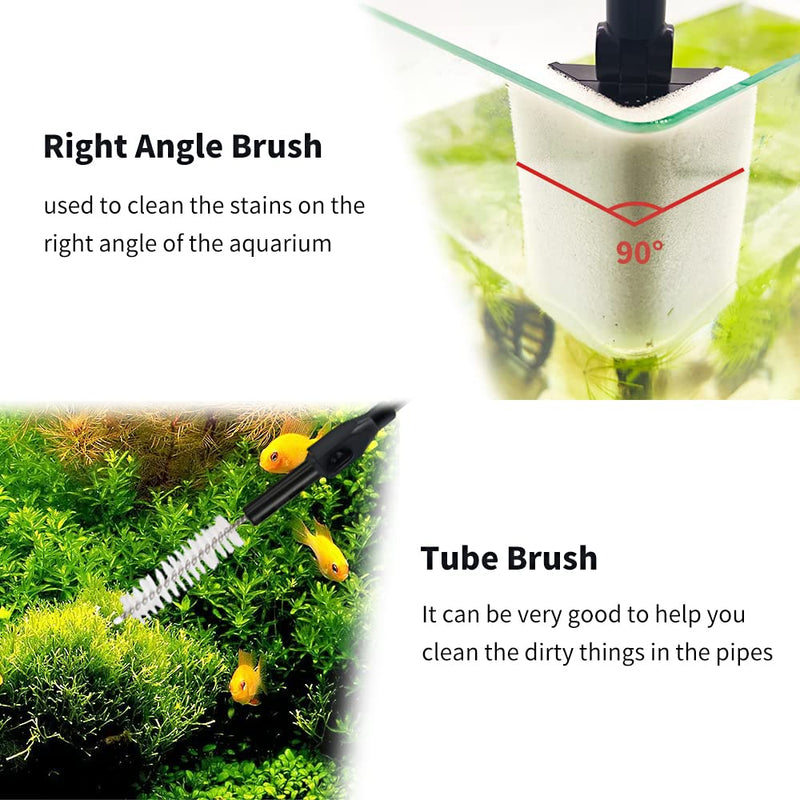 SVECKE Fish Tank Cleaning Tools, 6-in-1 Aquarium Cleaning Tools, Adjustable Fish Tank Cleaning Kit with Long Telescopic Handle, Multi-Function Aquarium Cleaning Kit for Saltwater Freshwater - BeesActive Australia