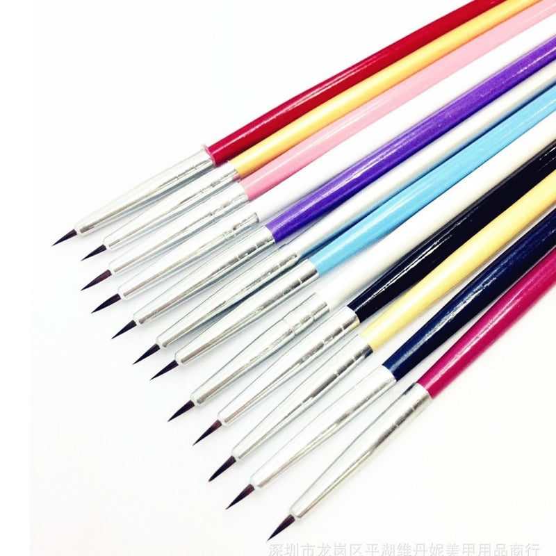 Crazy Genie 12 Pcs Colorful Nail Art Design Detailing Drawing Paint Painting Brushes Dotting Pen Set - BeesActive Australia