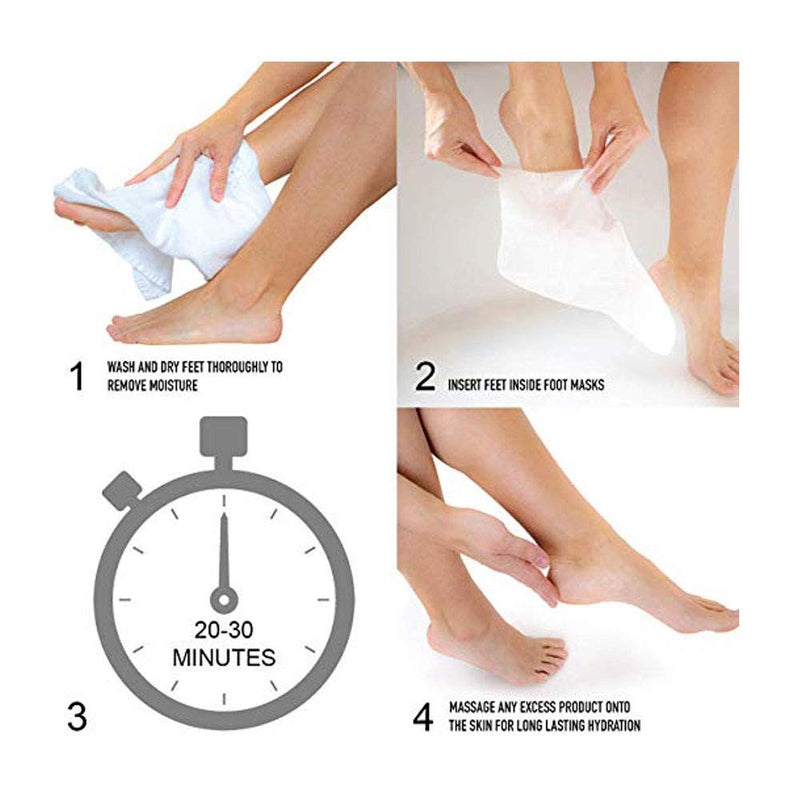 Cala Moisturizing Pedicure Foot Masks [Pack of 3 Foot Moisturizing Socks] (Rosewater) Rosewater - BeesActive Australia