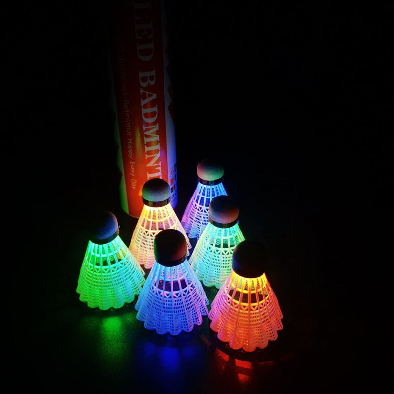 Senston Led Badminton Shuttlecocks 6 Pack, Plastic Shuttlecocks Badminton Birdies, Sports Shuttlecock for Outdoor Indoor Nylon-LED - BeesActive Australia