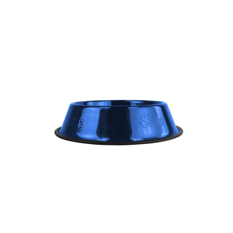 Platinum Pets Embossed Non-Tip Stainless Steel Cat/Dog Bowl Medium Sapphire Blue - BeesActive Australia