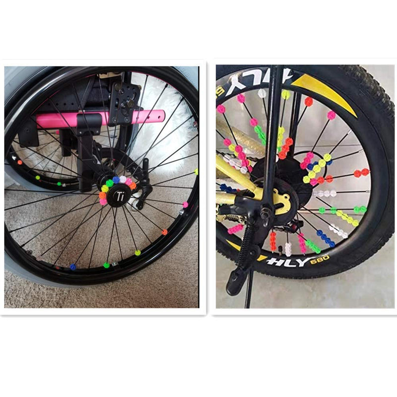 Yun River 108pcs Assorted Colors Bike Bicycle Wheel Spokes Plastic Clip Bead/Spoke Derections - BeesActive Australia