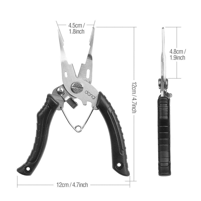 DONQL Fishing Pliers Fishing Hook Remover Stainless Steel Fishing Tongs Multifunctional Split Ring Pliers Line Cutter Handy as Disgorger & Scissor - BeesActive Australia