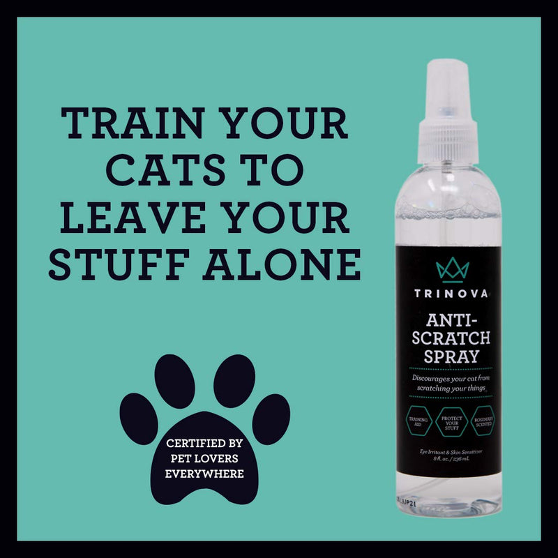 TriNova Anti-Scratch Cat Deterrent Spray for Kittens and Cats - Infused with Rosemary, Keep Cats from Scratching Furniture, Arm Chairs, and More - Indoor & Outdoor Use - BeesActive Australia