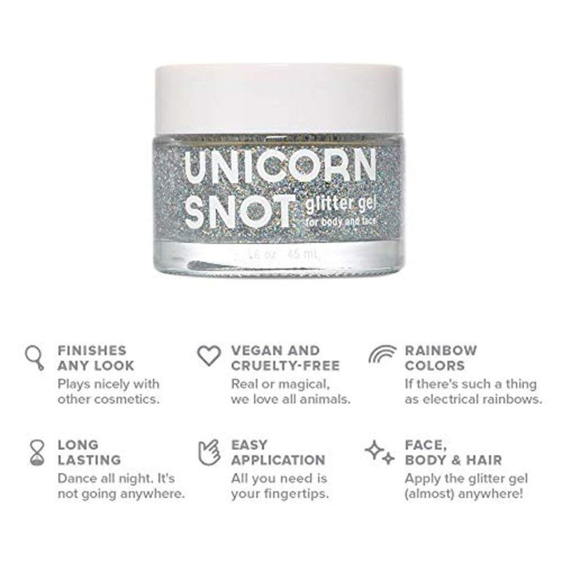 Unicorn Snot Holographic Glitter Lip Gloss & Gel, Combo Pack, Halloween Makeup, Silver - BeesActive Australia