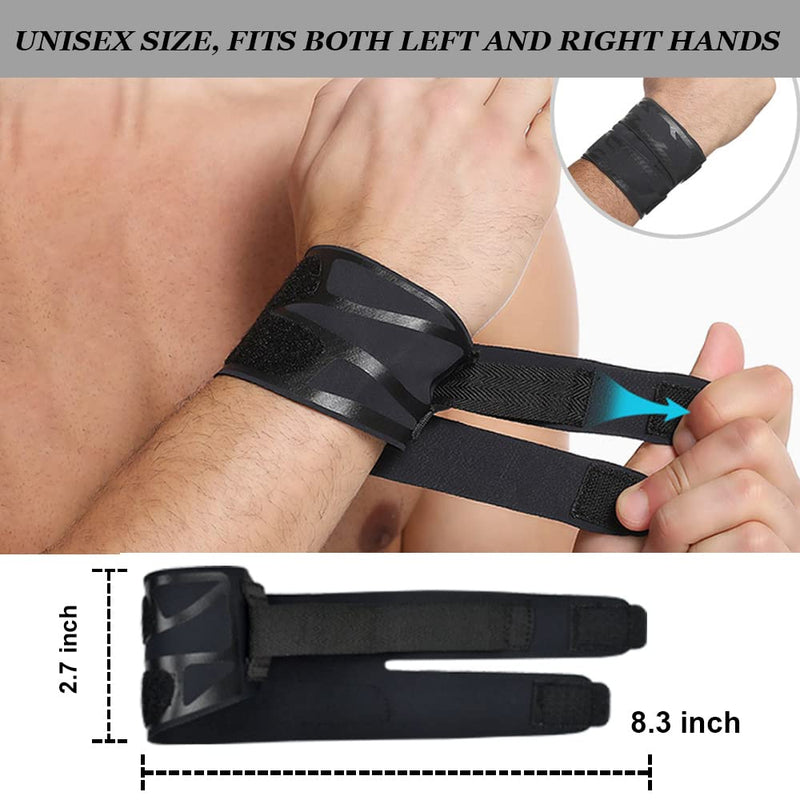 Milec Wrist Brace for Carpal Tunnel, Adjustable Ultra Thin Compression Wrist Wraps Wrist Support for Tendonitis and Arthritis Wrist Straps Pain Relief for Men Women, Working Out, Weightlifting - Black - BeesActive Australia