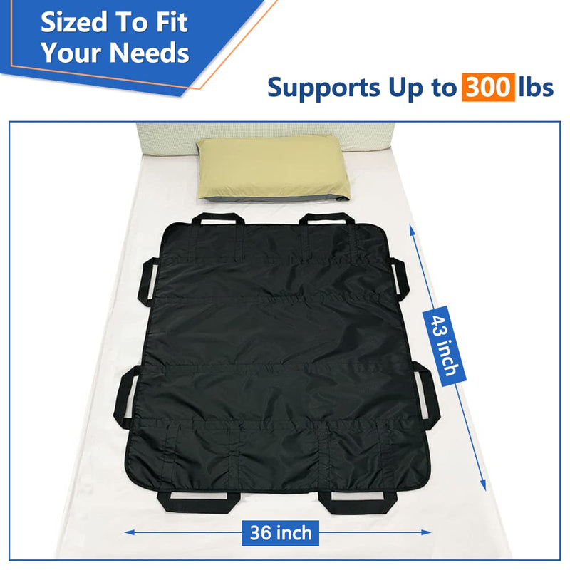 Positioning Bed Pad With Handles Comfort Slide Repositioning Sheet Transfer Blanket For Bedridden Patient Turning Device Transfer Draw Sheet Hospital Bed Padding Lift Assist For Incontinence Elderly Black - BeesActive Australia