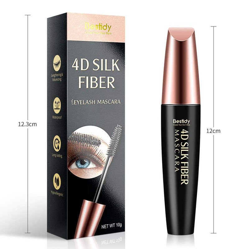 Bestidy 4D Silk Fiber Lash Mascara, Fiber Mascara, 4D Silk Fiber Eyelash Mascara, Best for Thickening & Lengthening, Waterproof, Long-Lasting, Lasting All Day, Waterproof, Smudge Proof Eyelashes - BeesActive Australia