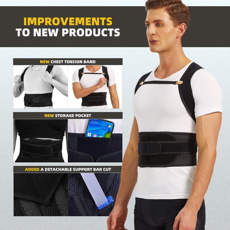 Upgraded Back Brace Posture Corrector for Women and Men - Relief for Neck, Back,and Shoulder Pain - Full Adjustable and Breathable Posture Back Brace - Improve Back Posture and Provide Lumbar Support Medium - BeesActive Australia