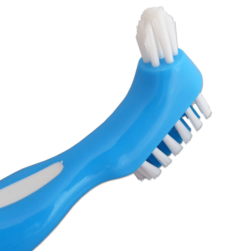 Denture Brush (Set of 2) Blue & White Brushes ~ Easy Grip Handle, Double Bristle Head - BeesActive Australia