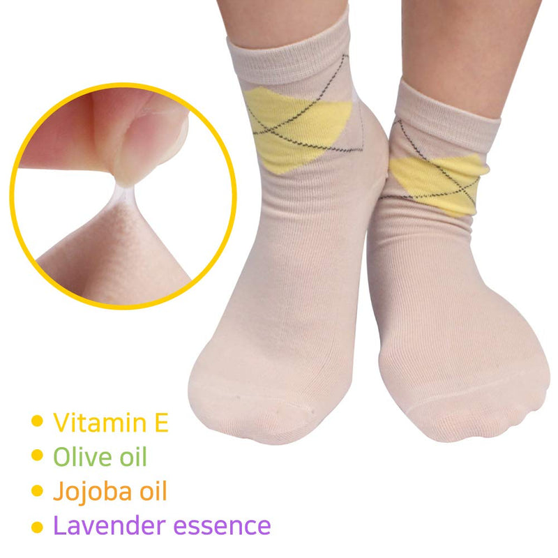 Moisturizing Socks - Gel Heel Sleeves for Dry Cracked Feet – Silicone Spa Socks (Nude) - BeesActive Australia