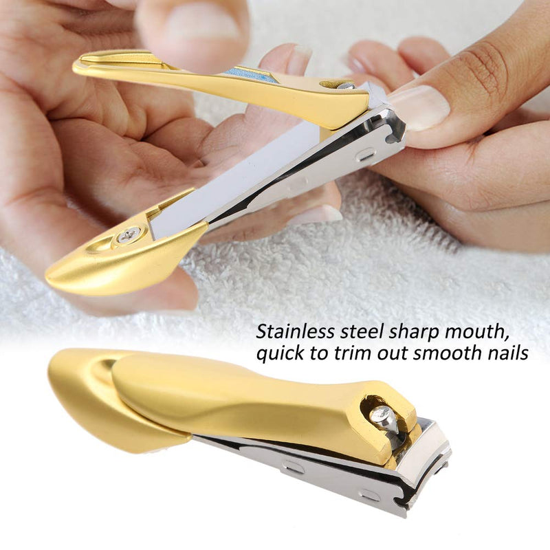 Nail Clippers, Nail Cutter Stainless Steel Finger Nail Clippers Toenail Clipper Mantis Design Manicure Nail Cutter(L-Gold) L Gold - BeesActive Australia