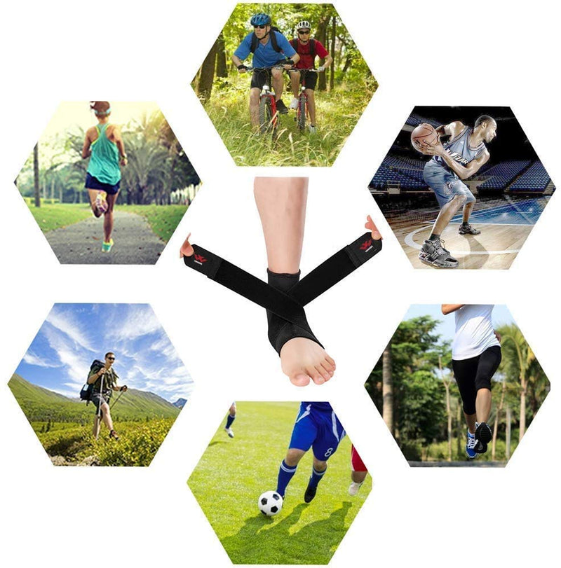 Vinaco Ankle Brace, 2 Pack Breathable & Strong Ankle Brace for Sprained Ankle, Stabilize Ligaments, Prevent Re-Injury, Ankle Braces for men/women with Adjustable Wrap, ankle support for men for volleyball Large (Pack of 2) - BeesActive Australia