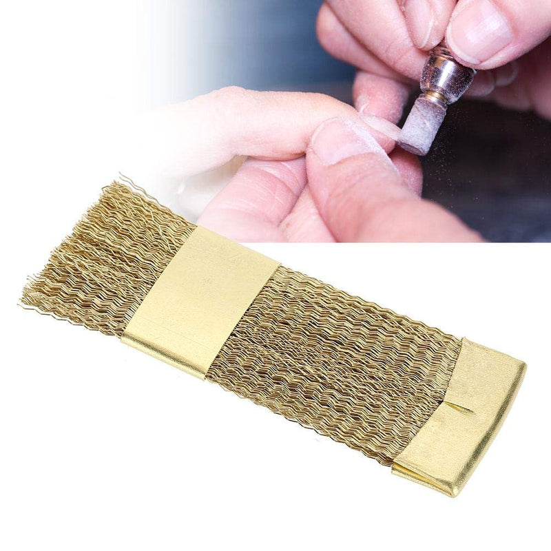 Cleaning Brush, Golden Color Copper Wire Drill Cleaner Brush Manicure Accessories Nail Art Bits Cleaning Brush for Nail Salon and Household - BeesActive Australia