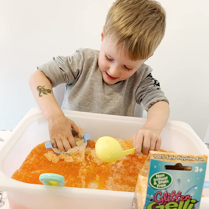 Zimpli Kids 5914 Turn water into colourful goo Glitter Gelli Play, Single, Orange, 1 Pack - BeesActive Australia