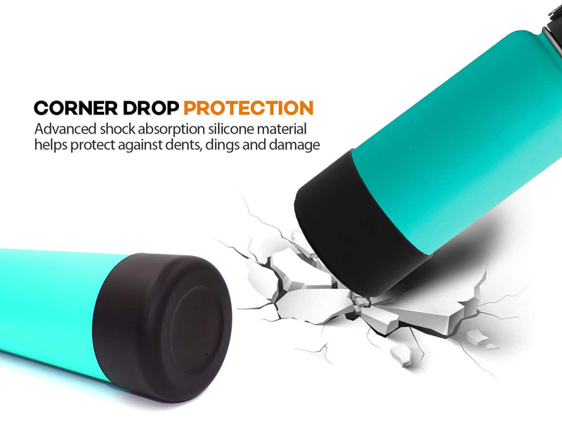 Flaskars Protective Silicone Boot for 12oz - 40 oz Hydro Sport Water Bottles Flask Anti-Slip Bottom Sleeve Cover Black Fits 12 to 24 oz Bottles - BeesActive Australia
