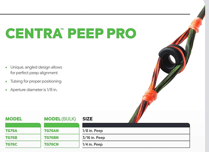 TRUGLO TG76C Centra Peep Single (3/16) Black - BeesActive Australia