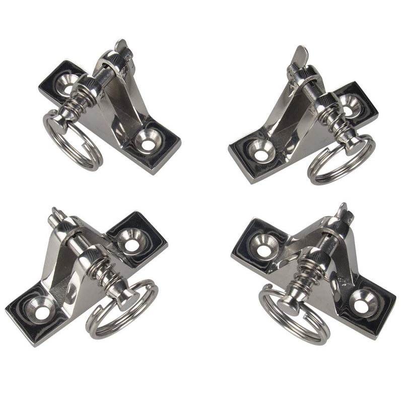 [AUSTRALIA] - VTurboWay 4 Pack Bimini Top 90°Deck Hinge with Pin and Ring, 316 Stainless Steel, Free Installation Screws 