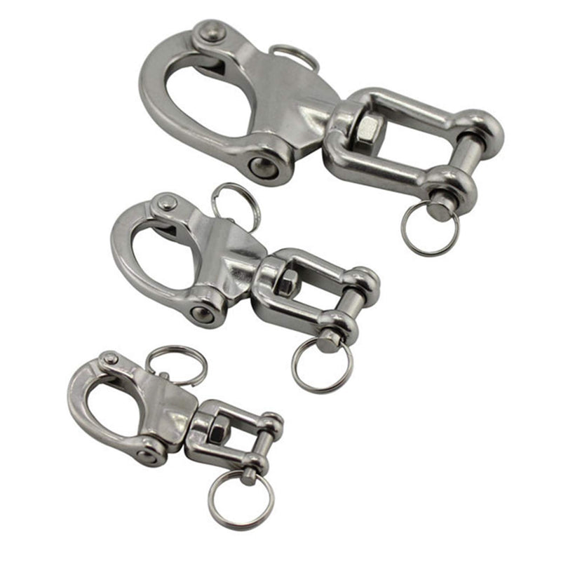 NRC&XRC Pair Jaw Swivel Snap Shackle 316 Stainless Steel for Sailboat Spinnaker Halyard &Diving 2-3/4" - BeesActive Australia