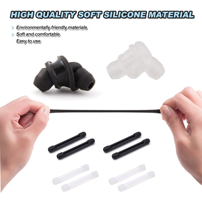 Glasses Ear Grips, 12 Pairs Silicone Eyeglass Ear Hook Cushions Eyeglasses Leg Covers Comfort Retainer for Various Glasses (Black, White) - BeesActive Australia