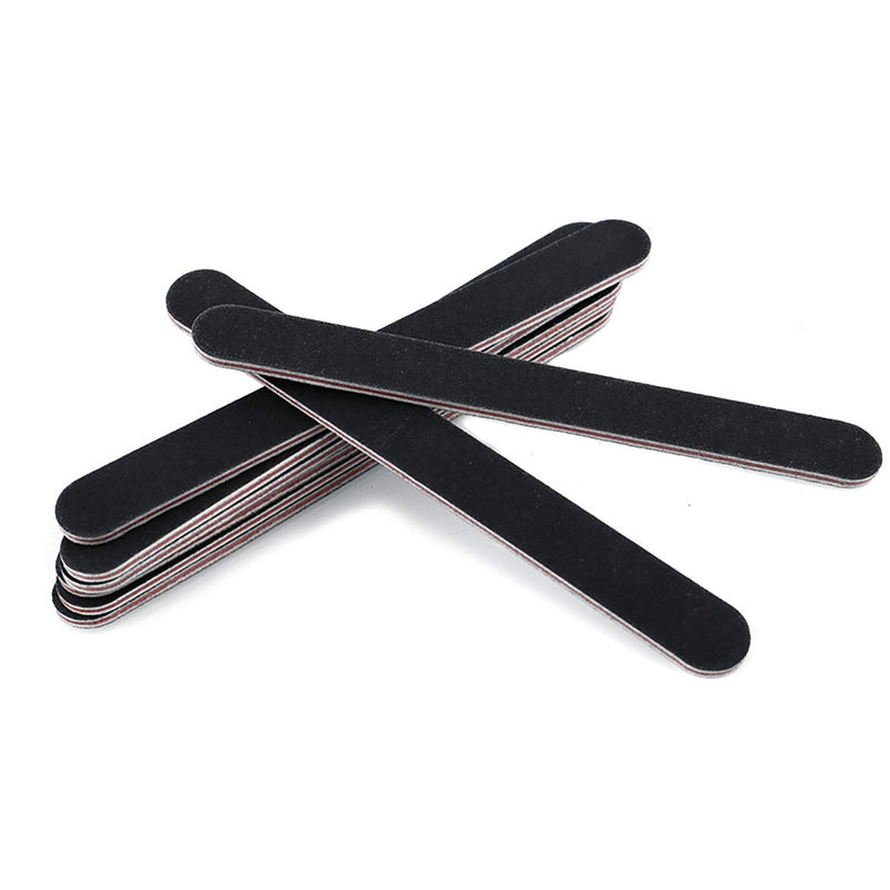 Nail File 10 PCS Professional Double Sided 100/180 Grit Nail Files Emery Board Black Manicure Pedicure Tool and Nail Buffering Files - BeesActive Australia