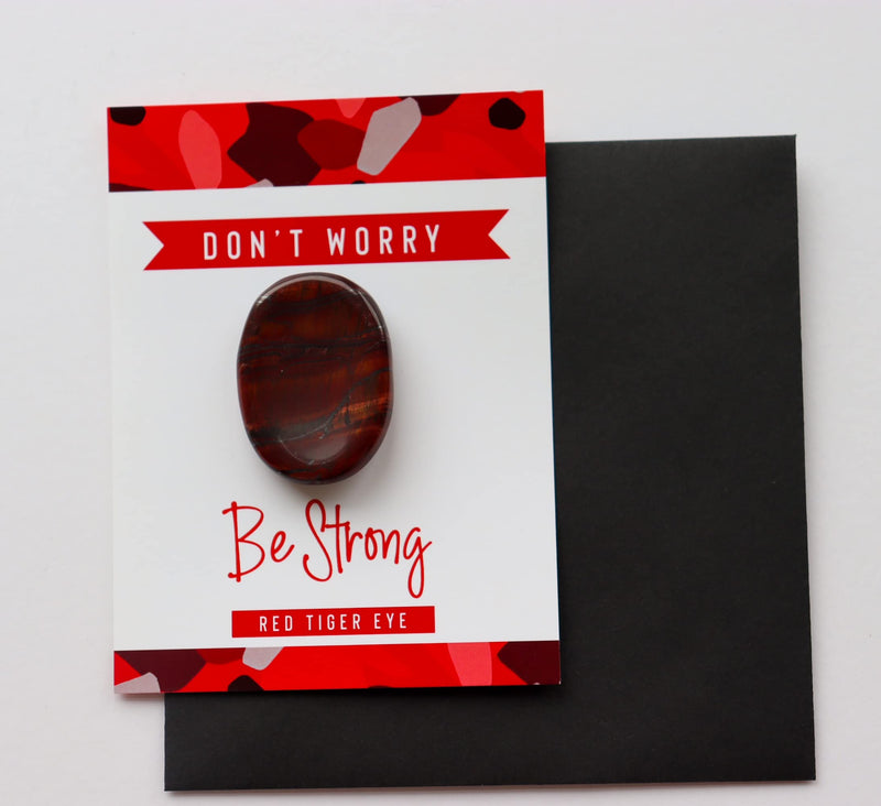 Red Tiger Eye Crystal Worry Thumb Stone Meditation Spiritual Stress Relief Gift Birthday Healing Energy Reiki Chakra Red Tiger Eye - BeesActive Australia