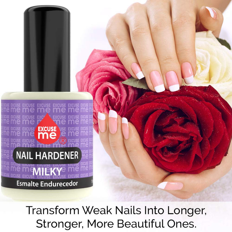 Excuse Me Nail Hardener Milky Strengthener Polish Treatment 0.5 oz - BeesActive Australia