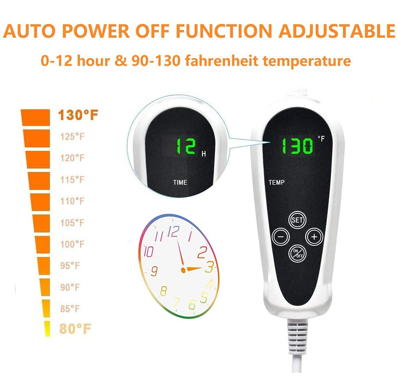 Pet Heating Pad for Dogs Cat Heating Pad with Timer,Temperature Adjustable Electric Heated Cat Dog Bed Waterproof Heated Pet Bed Mat Cat Warming Pad M:22Wx18L - BeesActive Australia