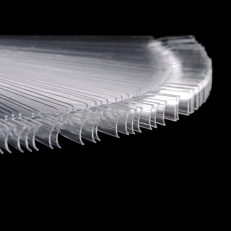 yueton 2 Set Total 100 Tips Transparent Fan-shaped Nail Art Tips Display Polish Board Display Practice Sticks Tool with Metal Screw Split Ring Holder - BeesActive Australia