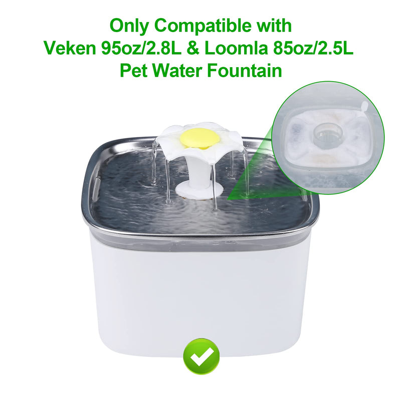 BFLICROY Cat Water Fountain Filters, Replacement Filters & Pre-Filter Sponges Compatible with veken 95oz/2.8L Automatic Pet Fountain Cat Water Fountain Dog Water Dispenser 4+4 - BeesActive Australia