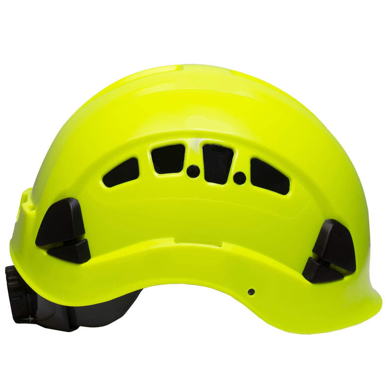 JORESTECH - ABS Work-at-Height and Rescue Hard Hat Slotted Ventilated Helmet w/ Adjustable Ratchet 6-Point Suspension ANSI Z89.1-14 Lime - BeesActive Australia