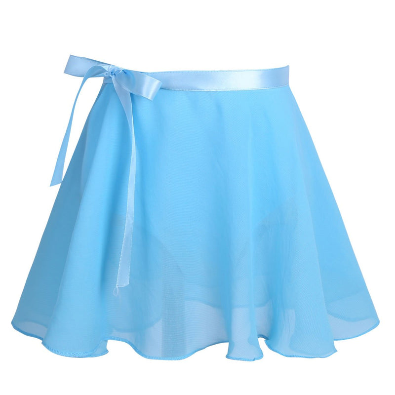 [AUSTRALIA] - TiaoBug Girls' Classic Camisole Sleeveless Tank Leotard Tied Skirted Dress Outfits for Gymnastics Training Ballet Dance Sky Blue 5 / 6 