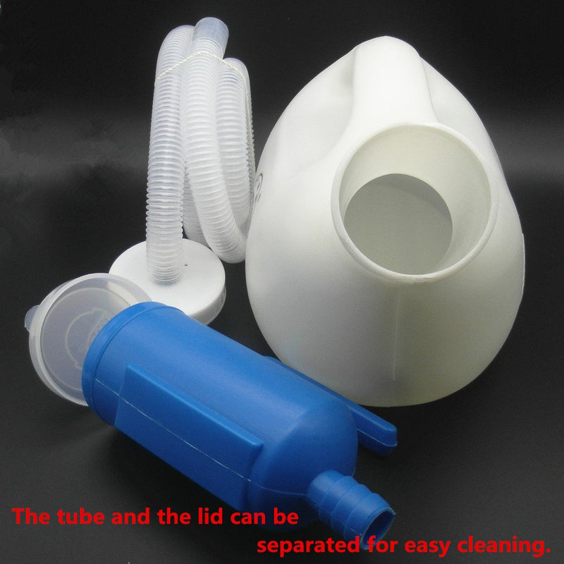 YUMSUM Male Bed Urinal Men's Potty Pee Bottle Collector 2000MLwith 1.3M Tube (White) White - BeesActive Australia
