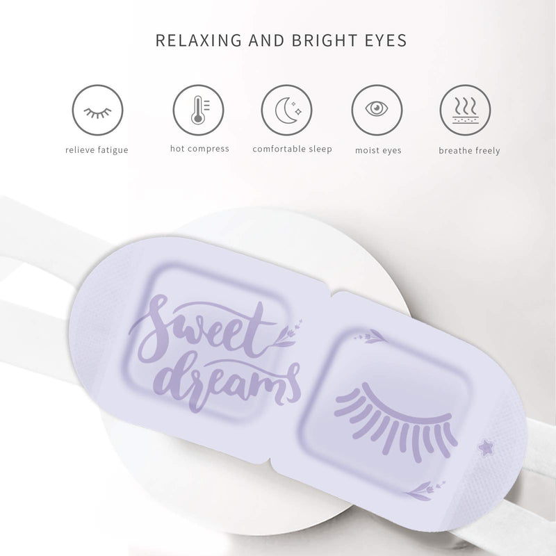 Gentle Steam Eye Mask Heated Eye Mask Relieve Eye Fatigue Warm Eye Compress Disposable Eye Mask for Dry Eyes 10 Packs(Lavender) Lavender - BeesActive Australia