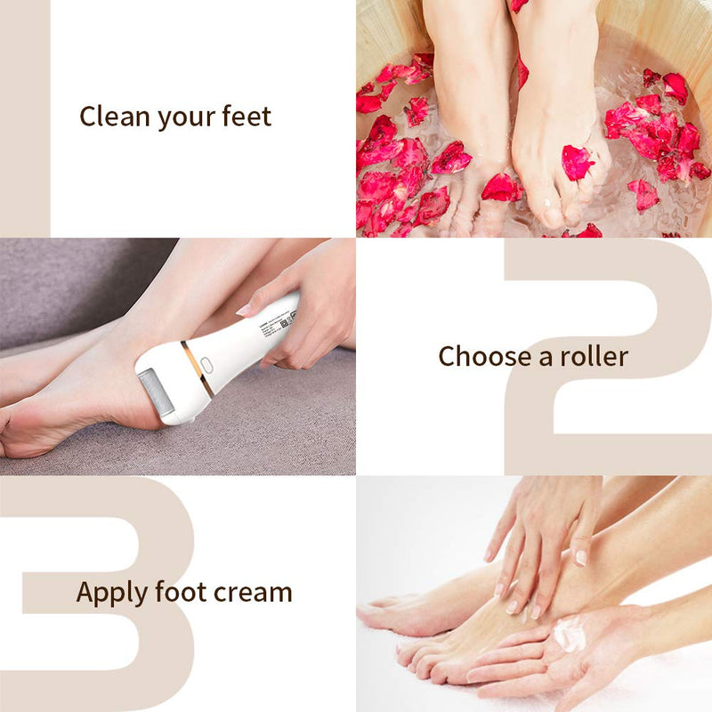 【Upgraded】Electric Foot File, DIOZO Professional 12 in-1 Pedicure Kit Foot with Storage Box and Gel Heel Protectors, Rechargeable Waterproof Hard Skin Callus Remover for Cracked Heels and Dead Skin White - BeesActive Australia