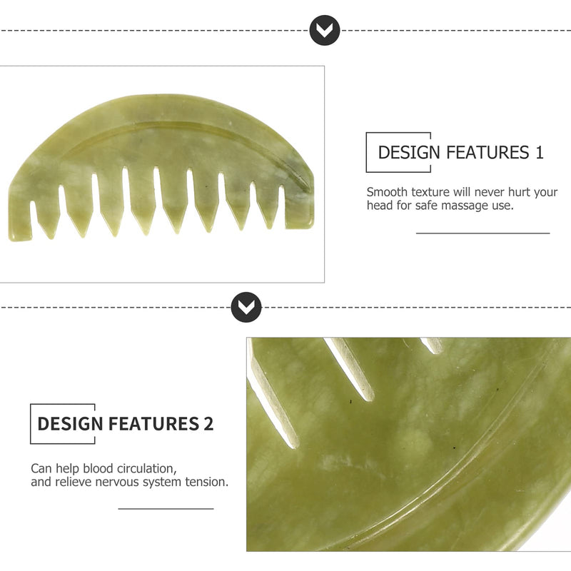 Mobestech Jade Hair Comb Scraping Comb Jade Massage Comb Head Massage Comb Jade Scraper Guasha Comb Stone Hair Comb for Head Massage - BeesActive Australia